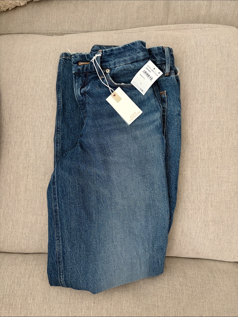 Good American Blue Wide-Leg Jeans